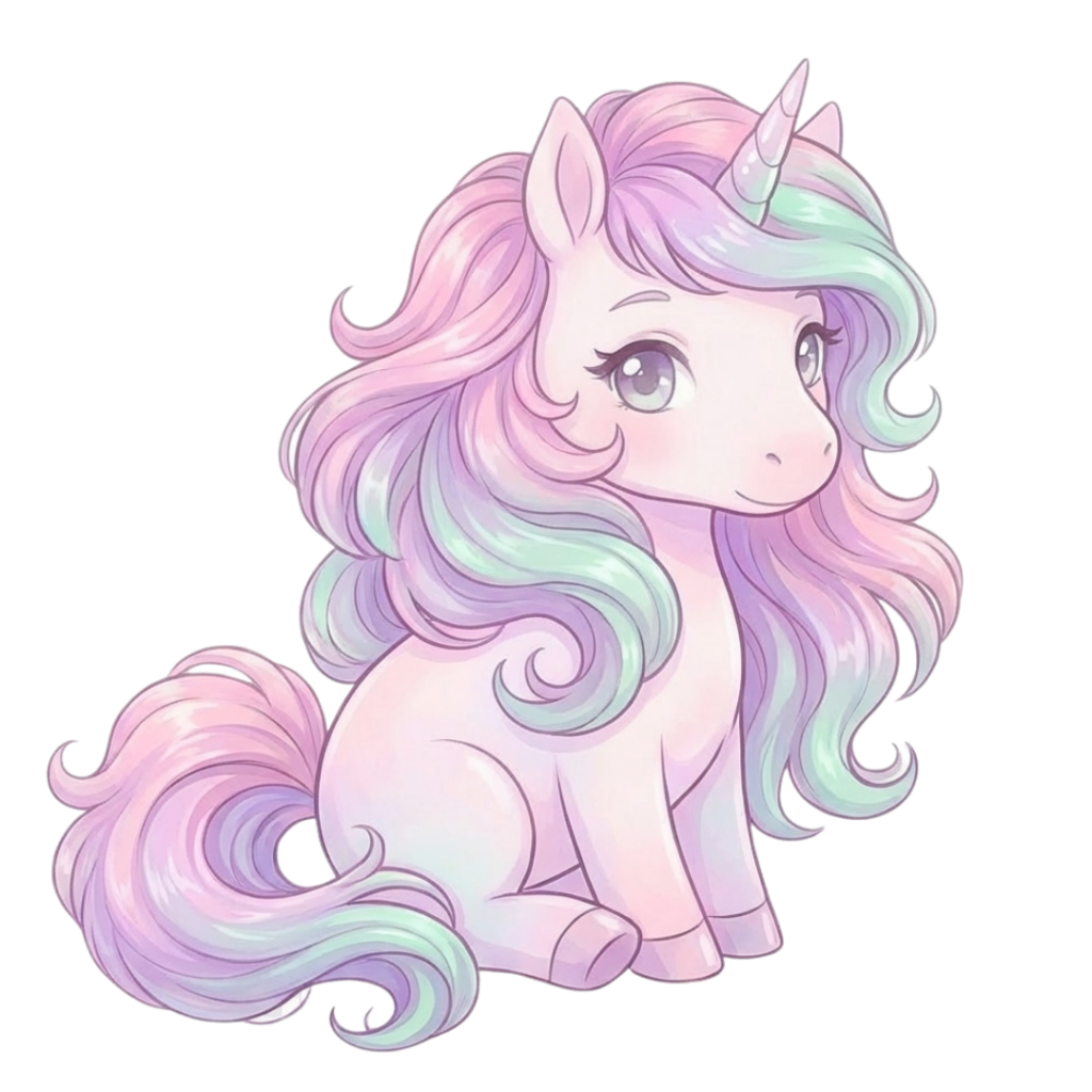 母性あふれるユニコーンのイラスト